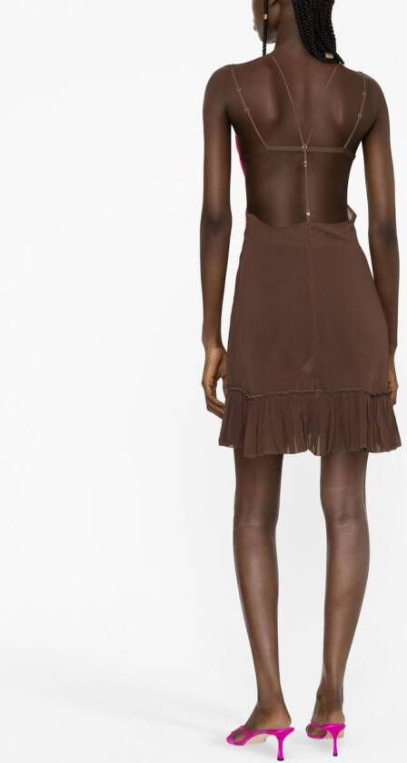 Nensi Dojaka Mini-jurk met keyhole Bruin