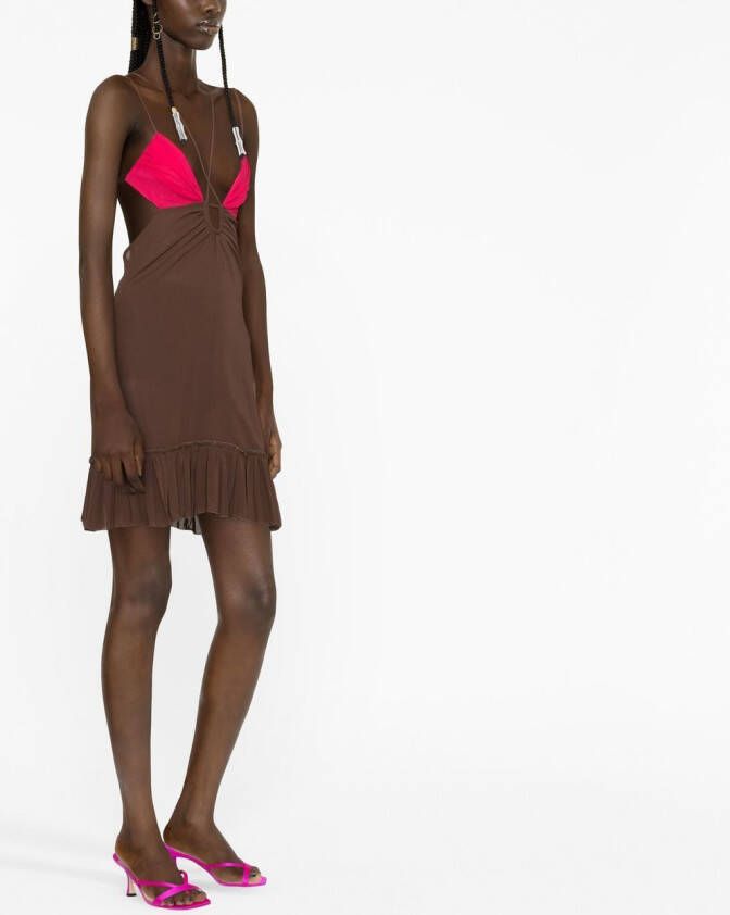 Nensi Dojaka Mini-jurk met keyhole Bruin