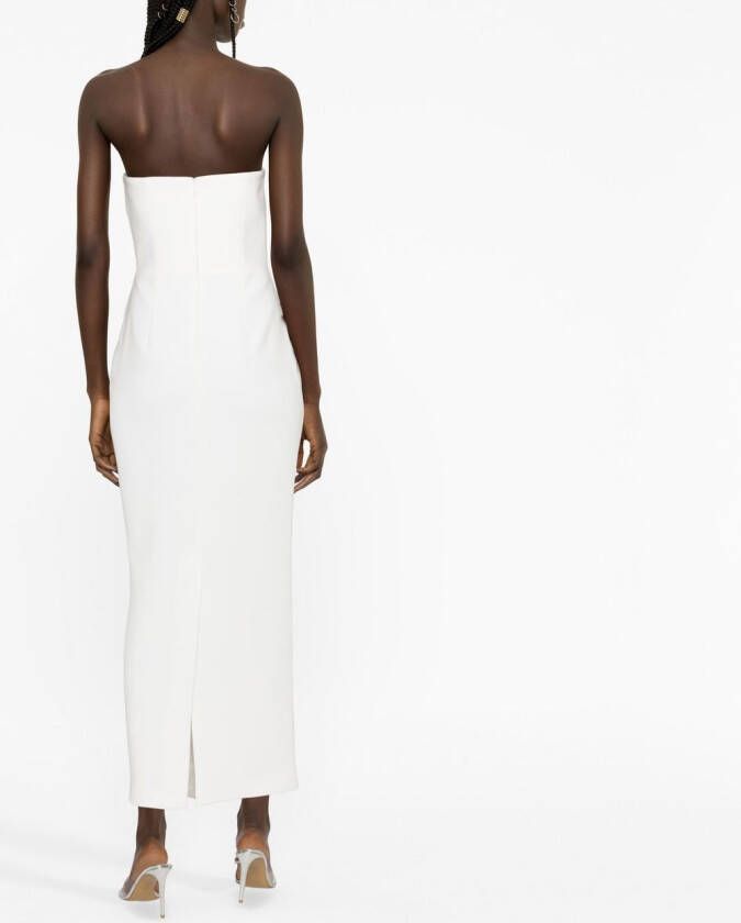 The New Arrivals Ilkyaz Ozel Strapless avondjurk Wit
