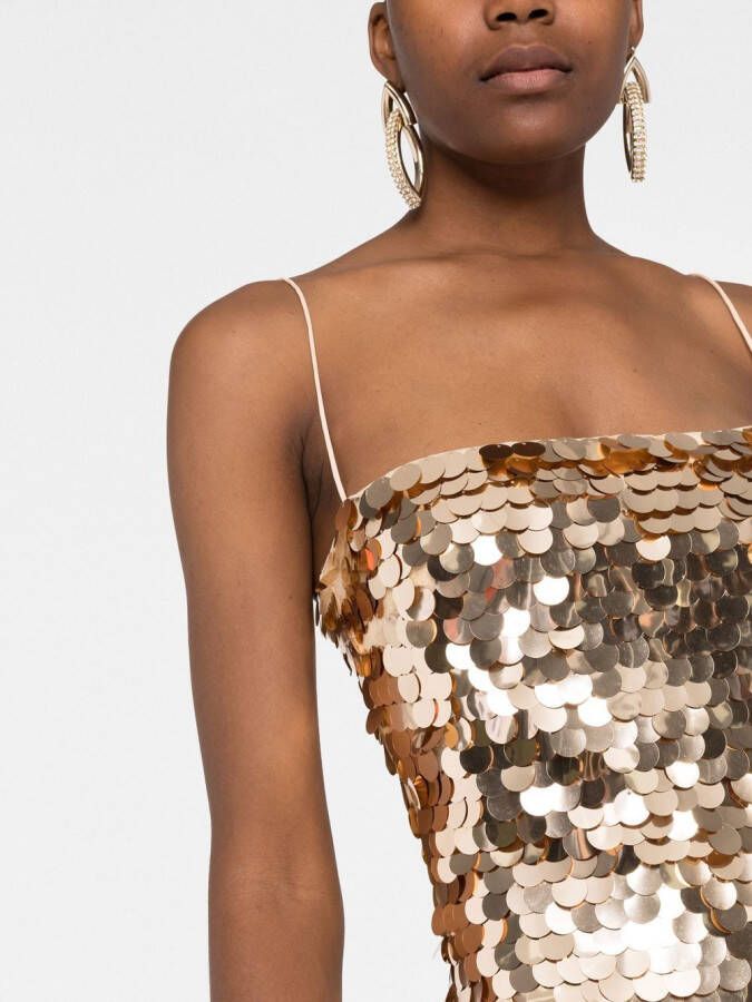 The New Arrivals Ilkyaz Ozel Jurk met print Goud