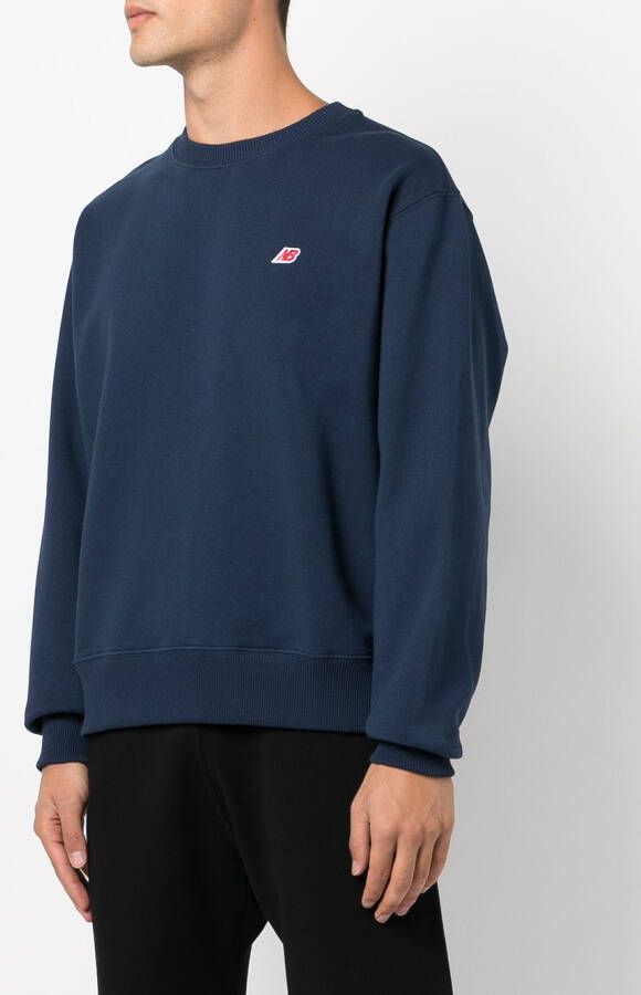 New Balance Sweater met logoprint Blauw