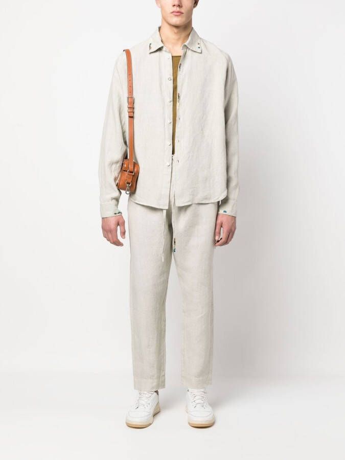 Nick Fouquet Overhemd met geborduurd detail Beige