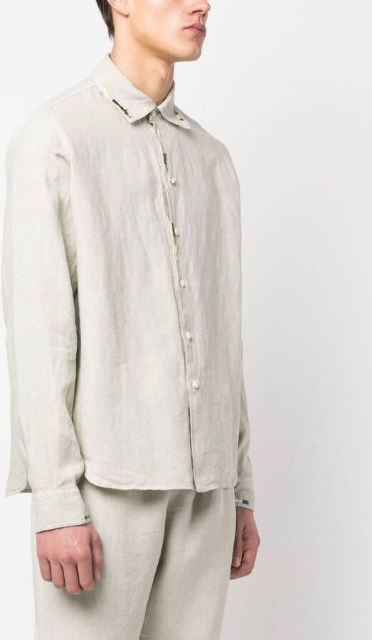 Nick Fouquet Overhemd met geborduurd detail Beige