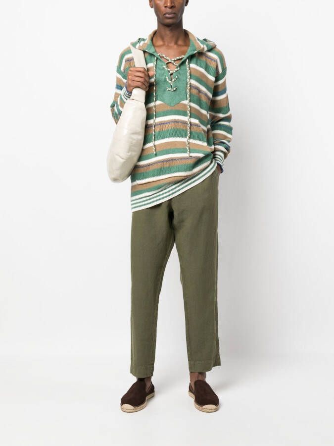 Nick Fouquet Gestreepte hoodie Groen
