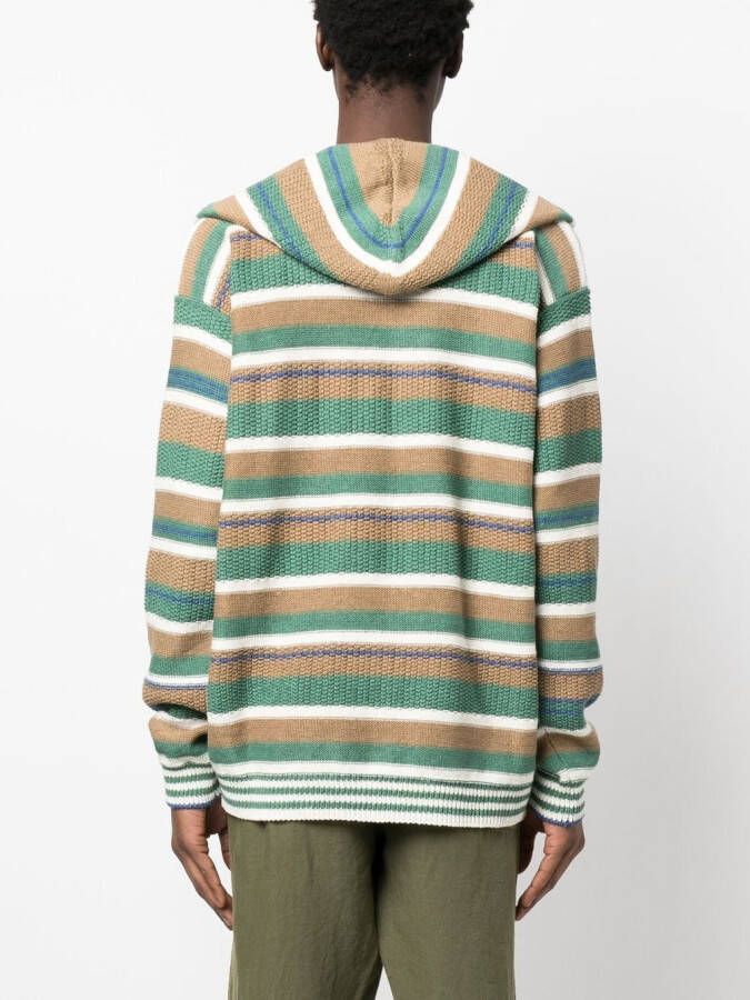 Nick Fouquet Gestreepte hoodie Groen