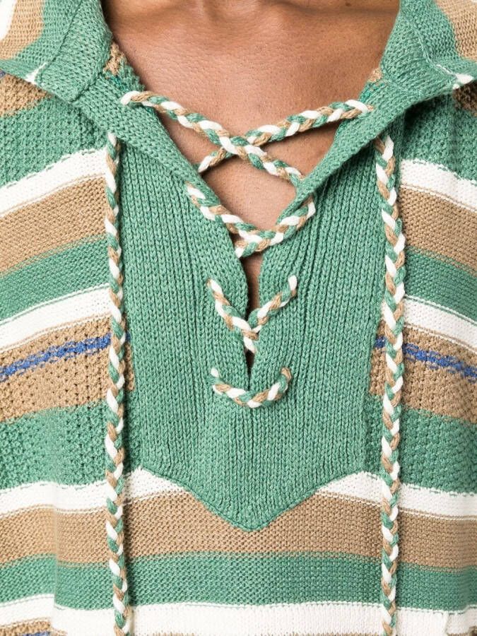 Nick Fouquet Gestreepte hoodie Groen