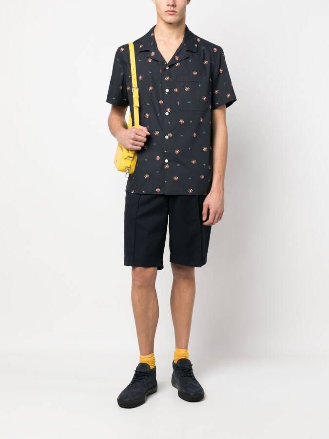 Nick Fouquet Overhemd met print Blauw