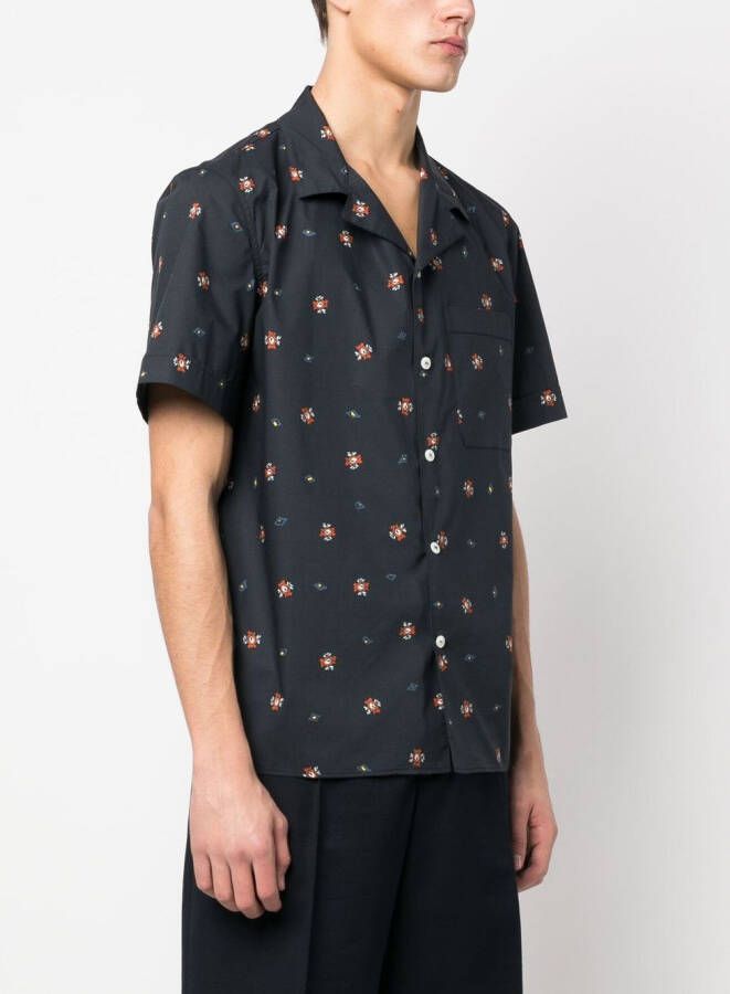 Nick Fouquet Overhemd met print Blauw