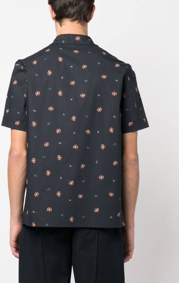 Nick Fouquet Overhemd met print Blauw