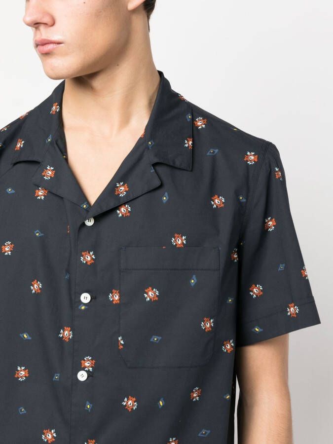 Nick Fouquet Overhemd met print Blauw