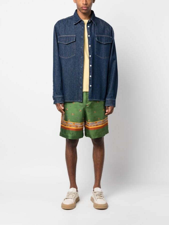 Nick Fouquet Shorts met print Groen