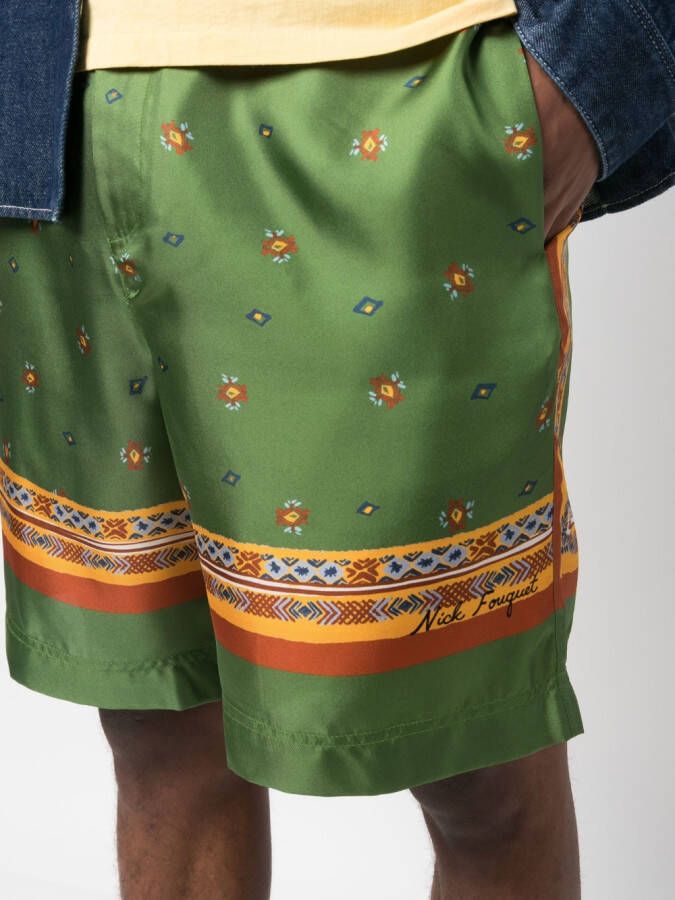 Nick Fouquet Shorts met print Groen