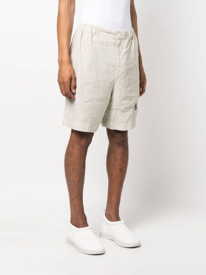Nick Fouquet Bermuda shorts met borduurwerk Beige