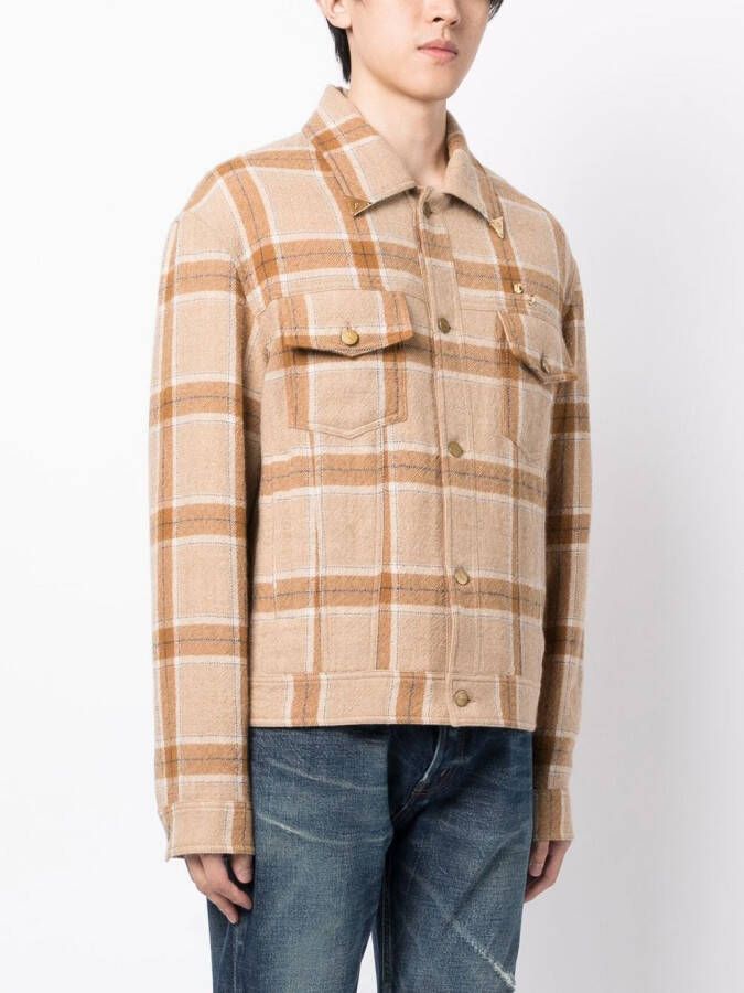 Nick Fouquet Geruit shirtjack Bruin