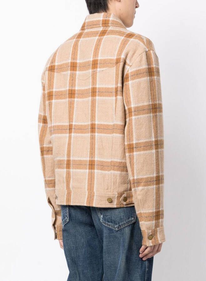 Nick Fouquet Geruit shirtjack Bruin