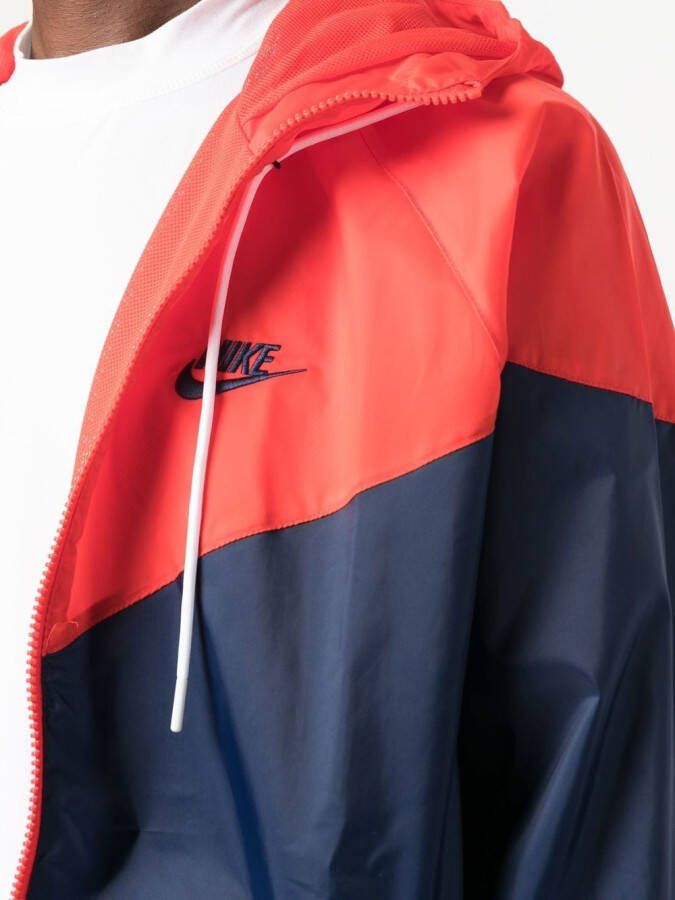 Nike Jack met geborduurd logo rits en capuchon Blauw
