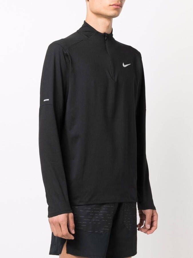 Nike T-shirt met halve rits Zwart