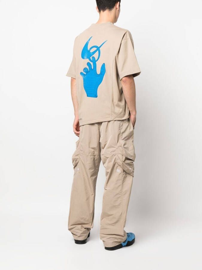 Nike X Off-White T-shirt met graffiti-print Beige