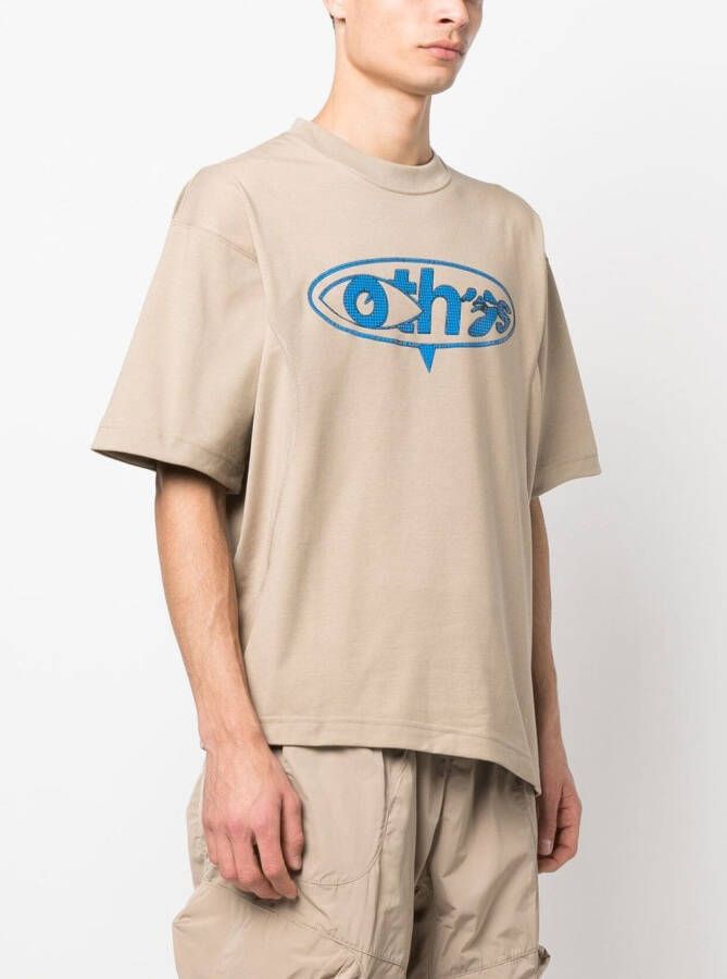 Nike X Off-White T-shirt met graffiti-print Beige