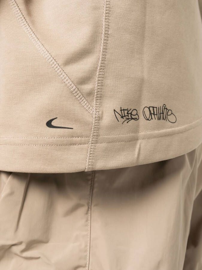 Nike X Off-White T-shirt met graffiti-print Beige