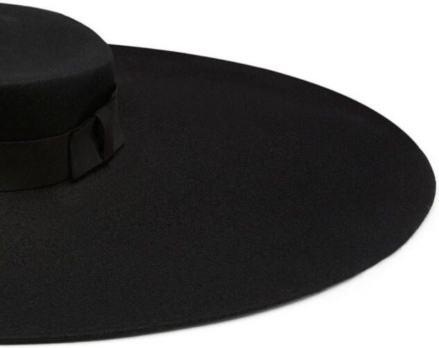 Nina Ricci Fedora hoed met brede rand Zwart