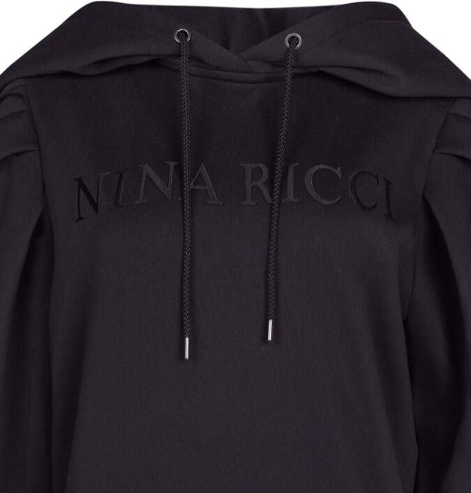 Nina Ricci Hoodiejurk met geborduurd logo Zwart