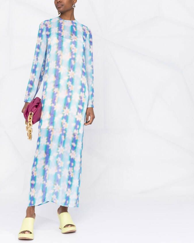 Nina Ricci Maxi-jurk met bloemenprint Blauw