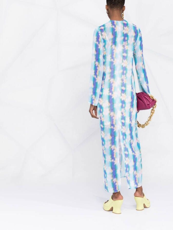 Nina Ricci Maxi-jurk met bloemenprint Blauw