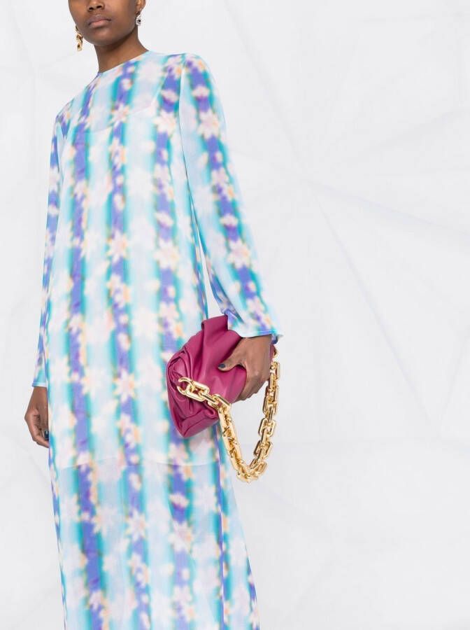 Nina Ricci Maxi-jurk met bloemenprint Blauw
