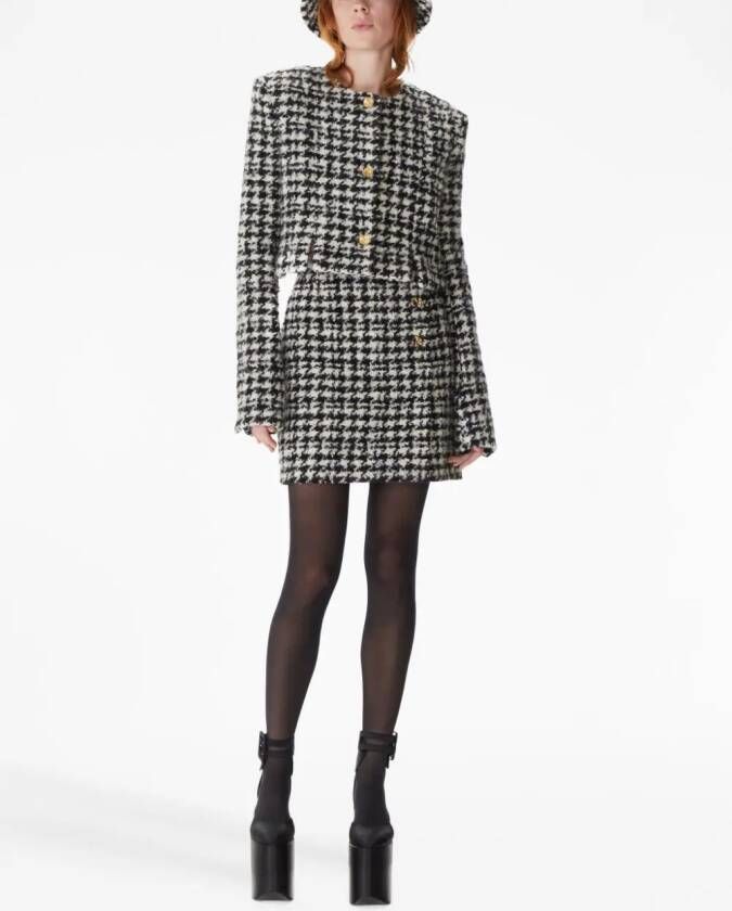 Nina Ricci Mini-rok met pied-de-poule print Zwart