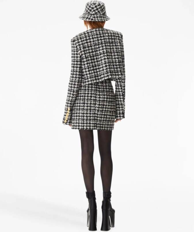 Nina Ricci Mini-rok met pied-de-poule print Zwart