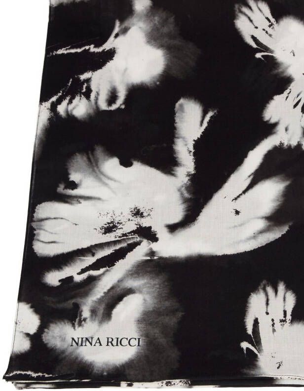 Nina Ricci Sjaal met abstracte print Zwart