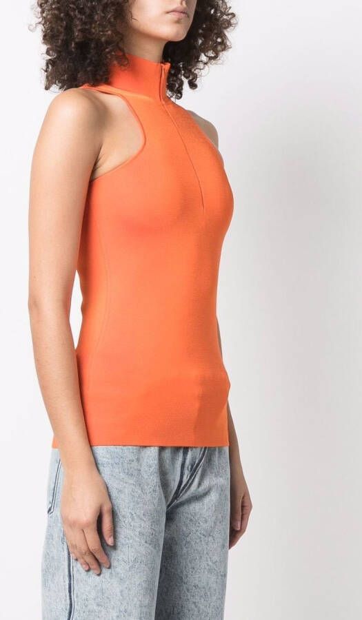 Nina Ricci Top met geborduurd logo Oranje