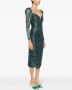 NISSA Lurex midi-jurk met ruches Groen - Thumbnail 3