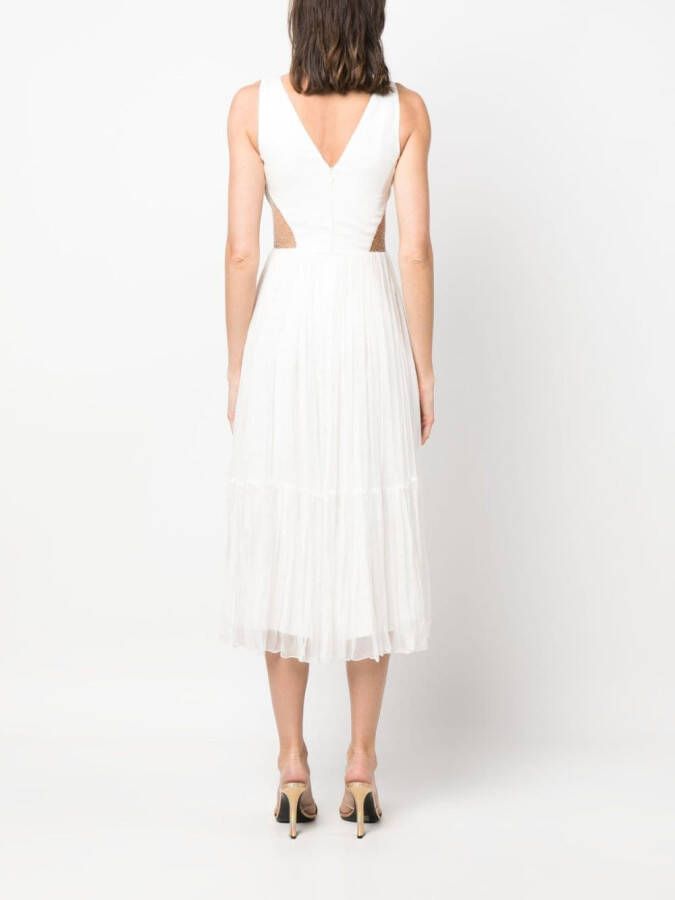 NISSA Midi-jurk verfraaid met kristallen Wit