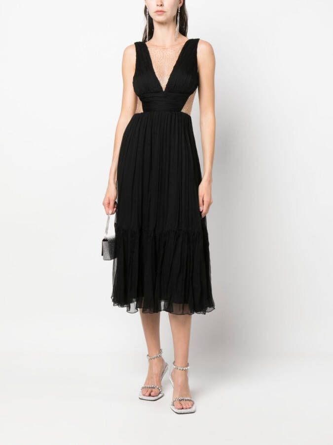 NISSA Midi-jurk verfraaid met kristallen Zwart