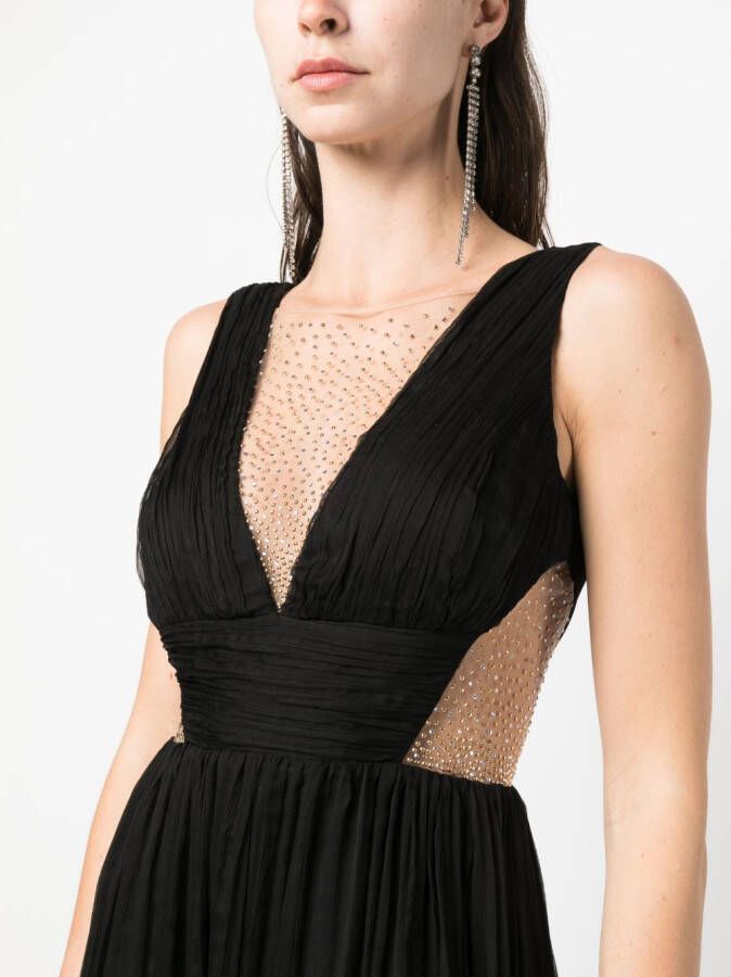 NISSA Midi-jurk verfraaid met kristallen Zwart