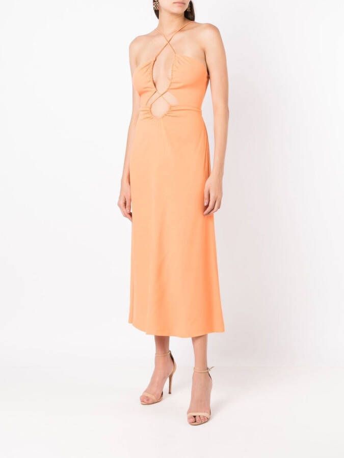 Nk Maxi-jurk met uitgesneden detail Oranje