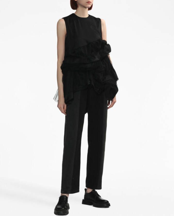Noir Kei Ninomiya Gesmockte top Zwart