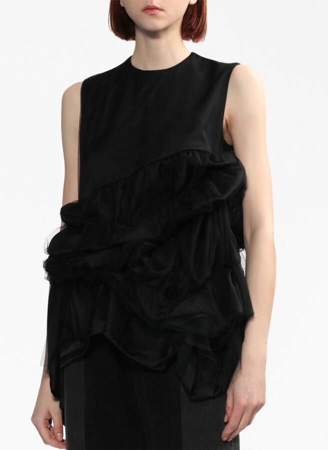 Noir Kei Ninomiya Gesmockte top Zwart