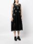 Noir Kei Ninomiya Jurk met bloemenpatch Zwart - Thumbnail 3