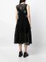 Noir Kei Ninomiya Jurk met bloemenpatch Zwart - Thumbnail 4