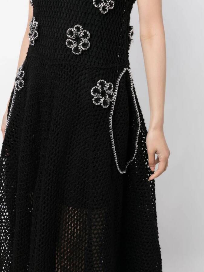 Noir Kei Ninomiya Jurk met bloemenpatch Zwart
