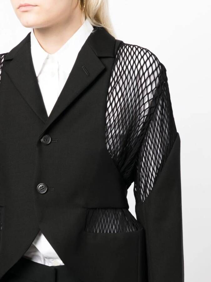 Noir Kei Ninomiya Blazer met enkele rij knopen Zwart