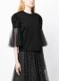 Noir Kei Ninomiya T-shirt met tulen mouwen Zwart - Thumbnail 3
