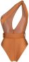 Noire Swimwear Asymmetrisch badpak Beige - Thumbnail 2