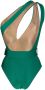 Noire Swimwear Asymmetrisch badpak Groen - Thumbnail 2