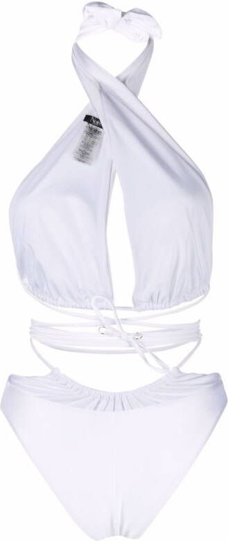 Noire Swimwear Badpak met bandje Wit