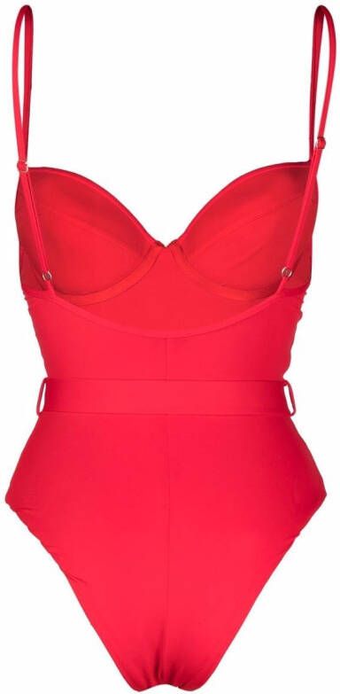Noire Swimwear Badpak met ceintuur Rood