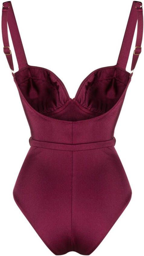 Noire Swimwear Badpak met ceintuur Roze